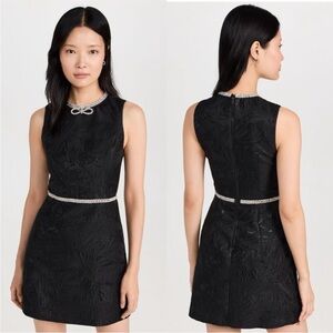 NEW ALICE + OLIVIA ellis embellished mini dress in black